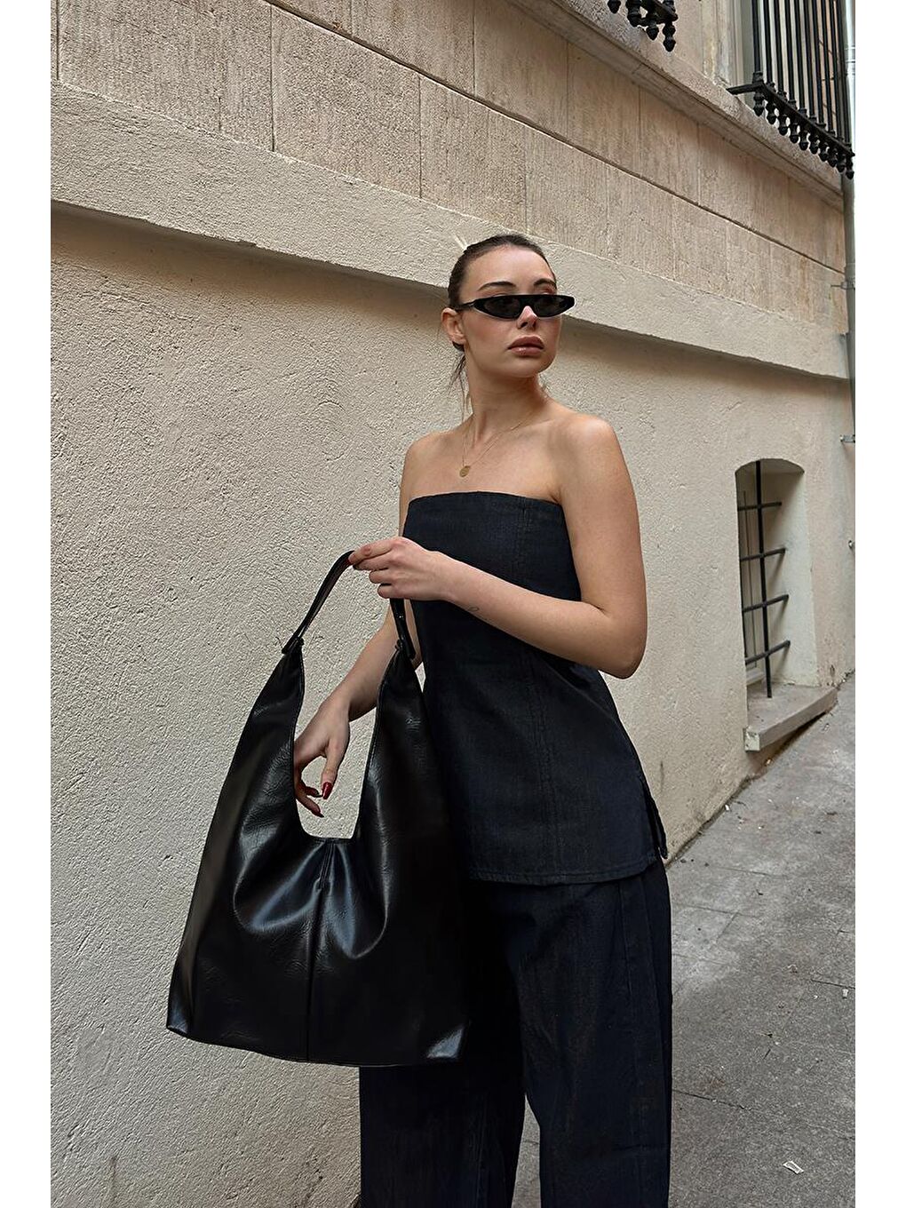 Zaura Salaş Omuz Çantası Siyah-6