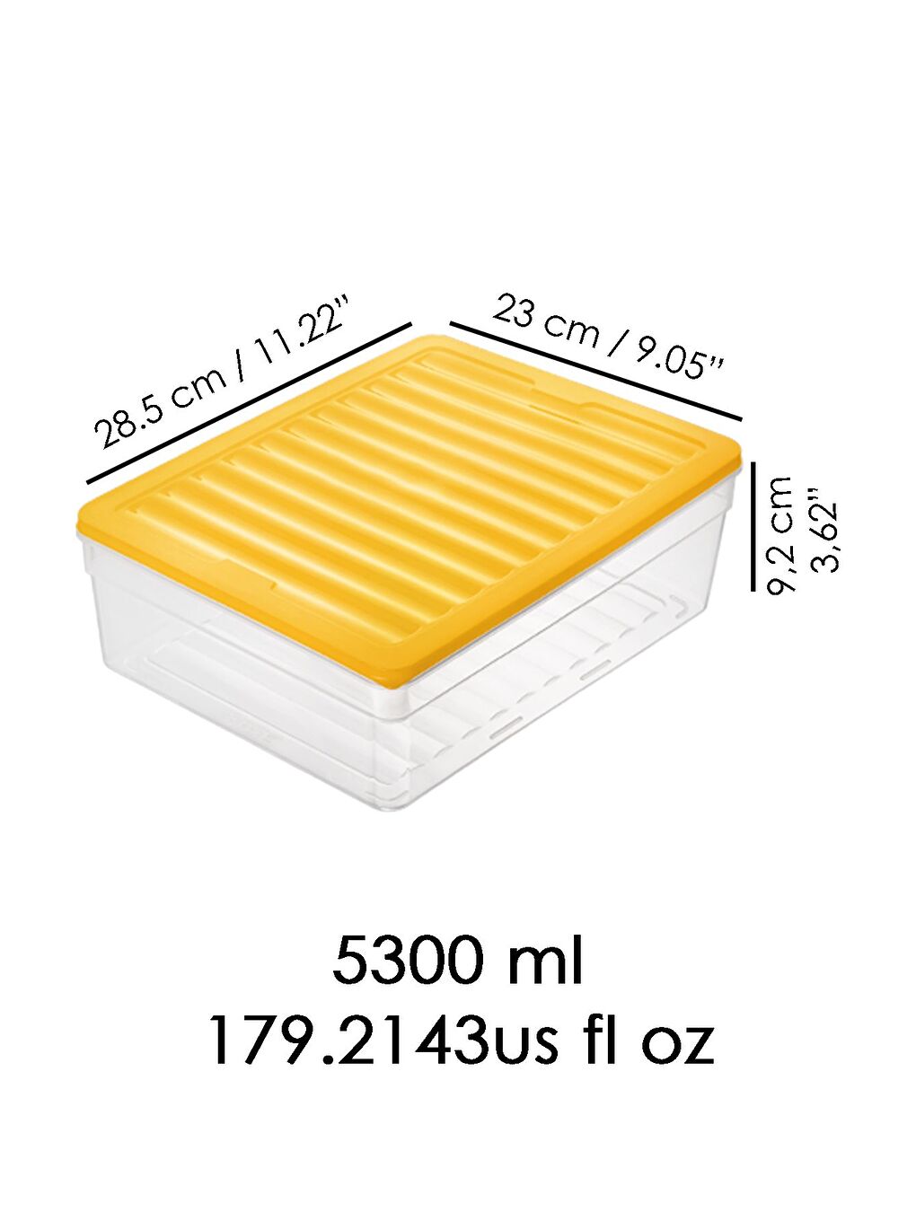 4'lü Derin Buzdolabı Organizer Set 5300 ml Sarı-2