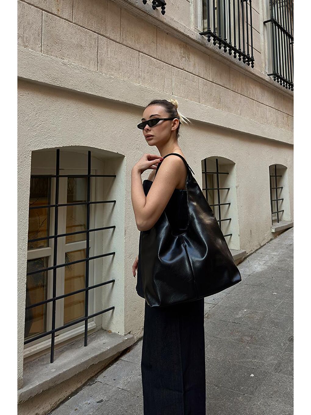 Zaura Salaş Omuz Çantası Siyah-9