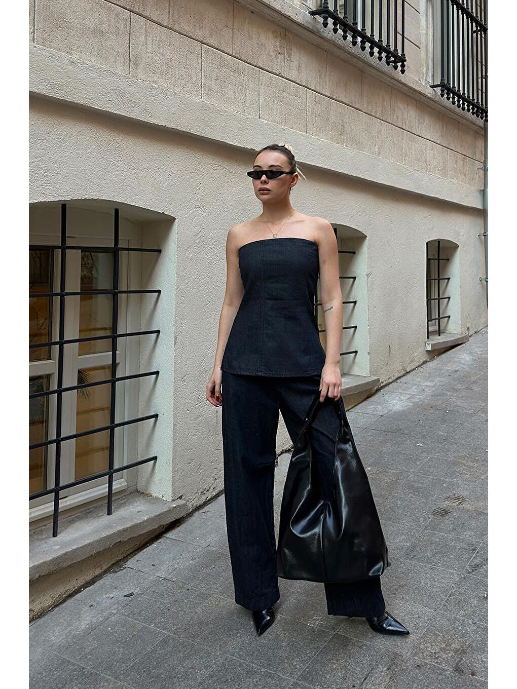 Zaura Salaş Omuz Çantası Siyah-11