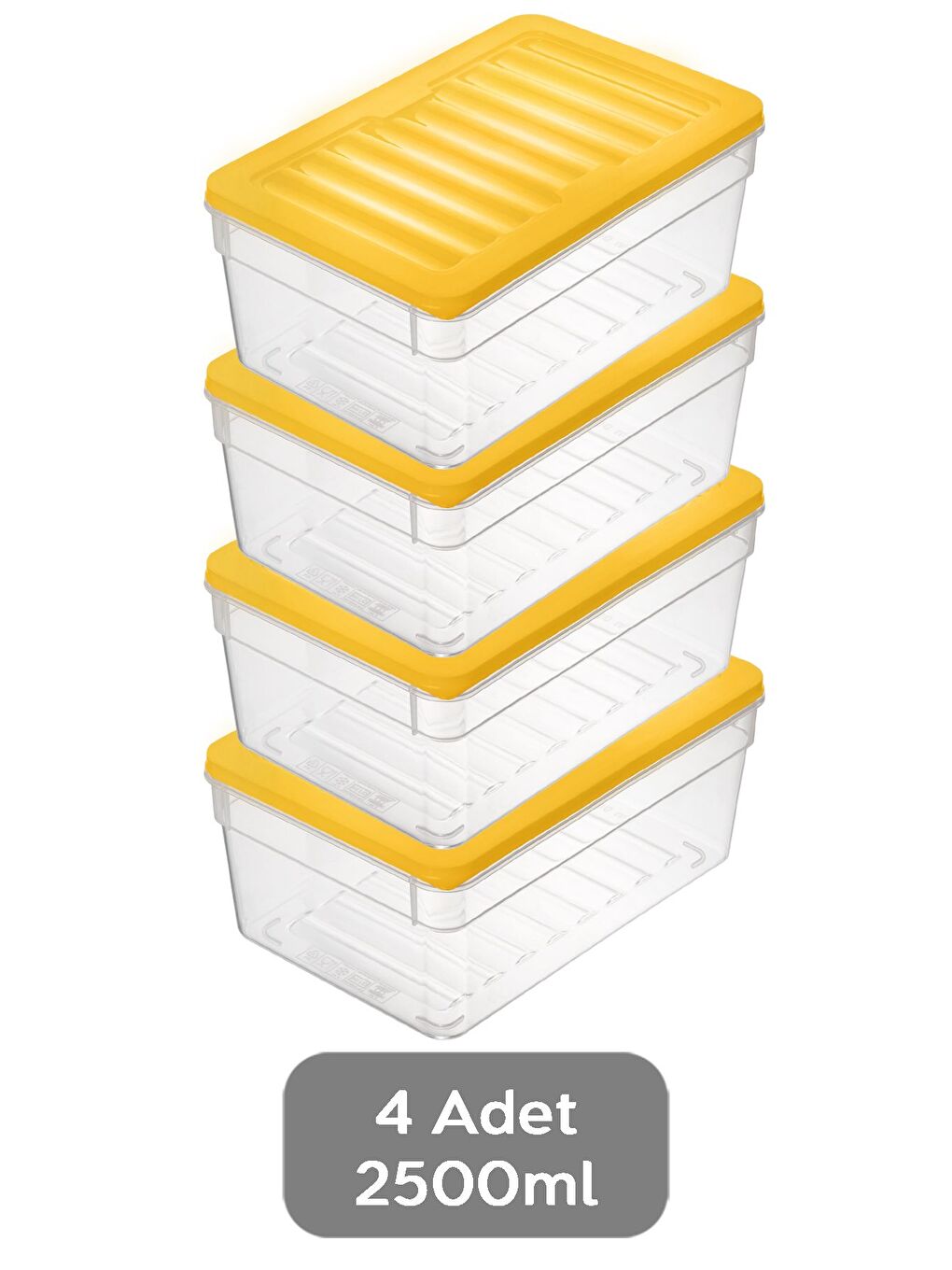 4'lü Derin Buzdolabı Organizer Set 2500 ml Sarı-1