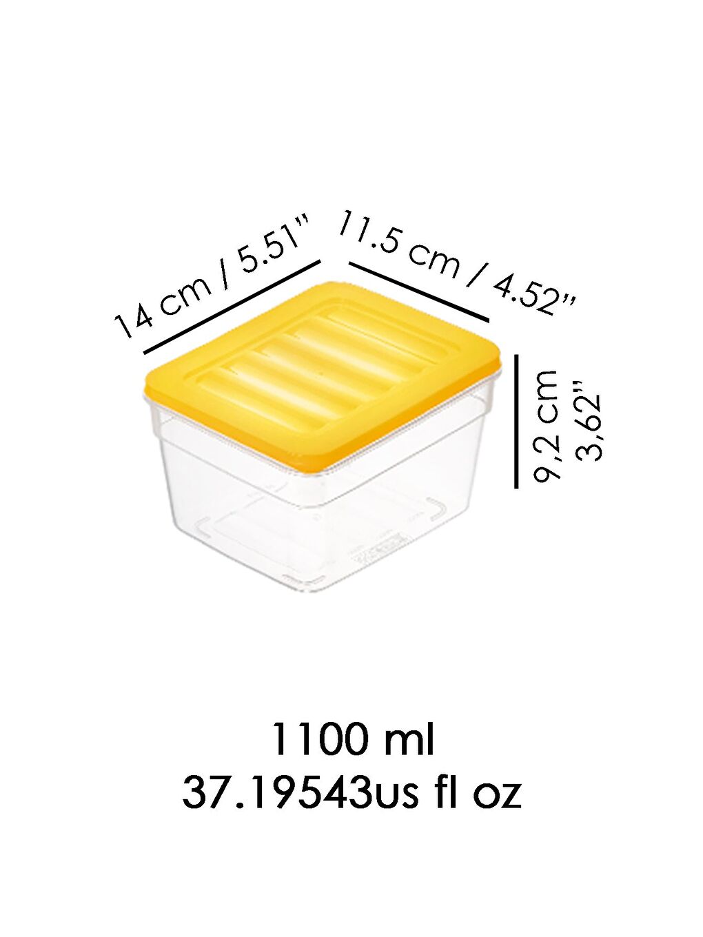 7 li Derin Mikrodalga Uyu mlu Organizer Set Düzenleyici Gıda Erzak Saklama Kabı 1100 ml Sarı-2