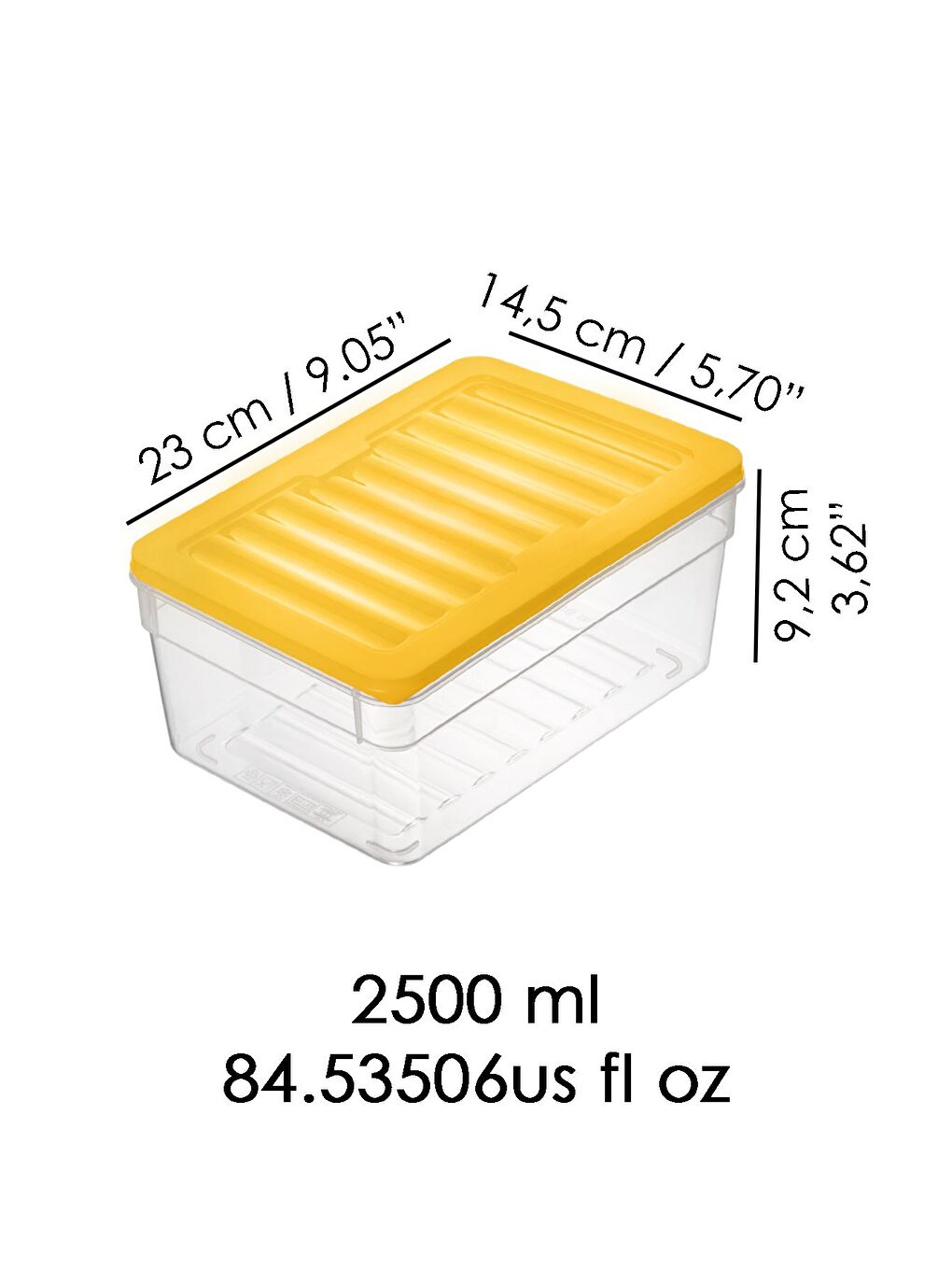 3'lü Derin Mikrodalga Uyu mlu Organizer Set Düzenleyici Gıda Erzak Saklama Kabı 2500 ml Sarı-2