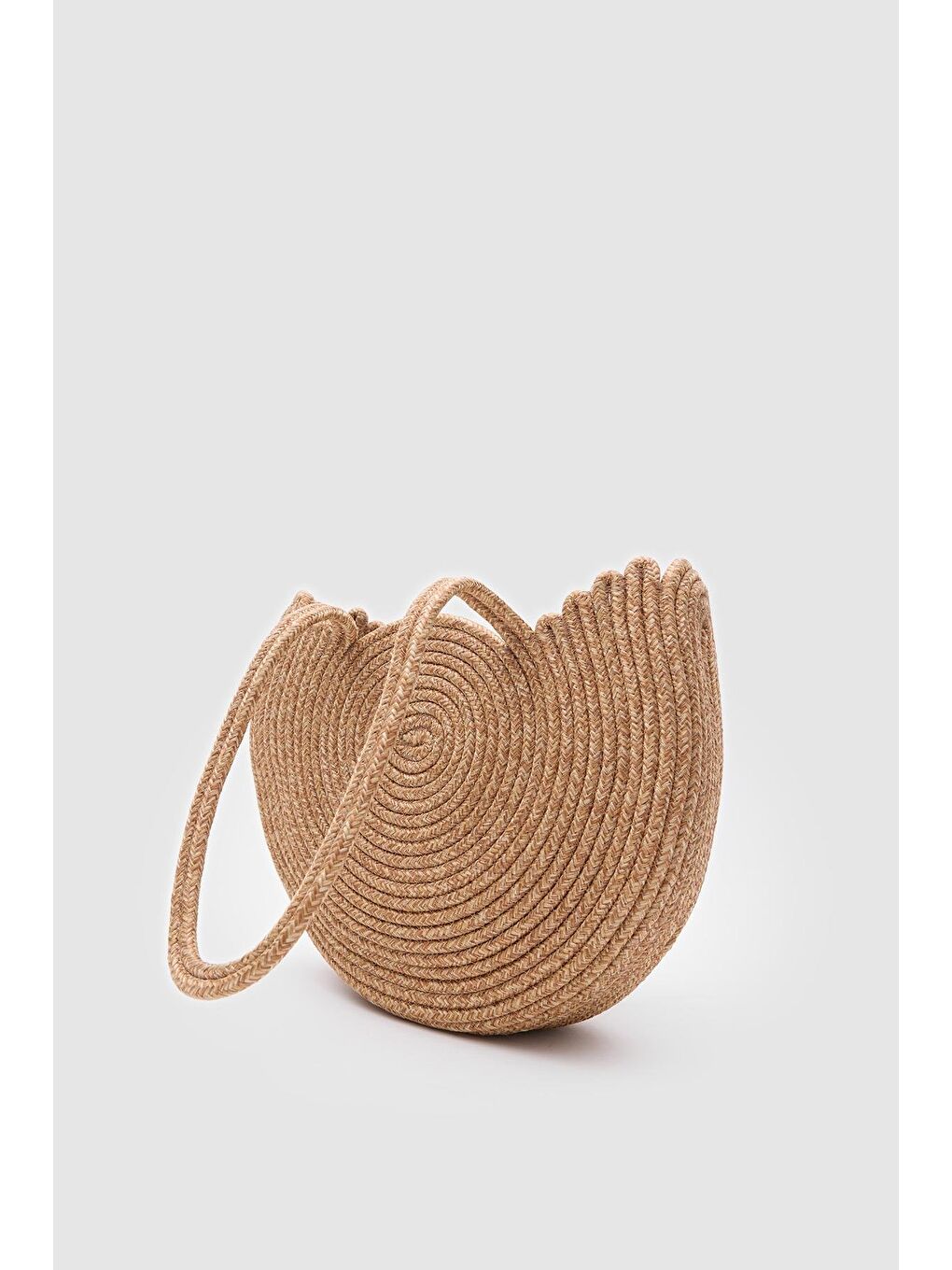 Bej Gusta Medium Hasır Omuz Çantası Vizon-3