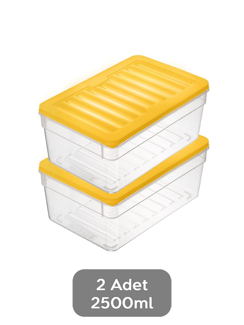 2'li Derin Buzdolabı Organizer Set 2500 ml Sarı-1