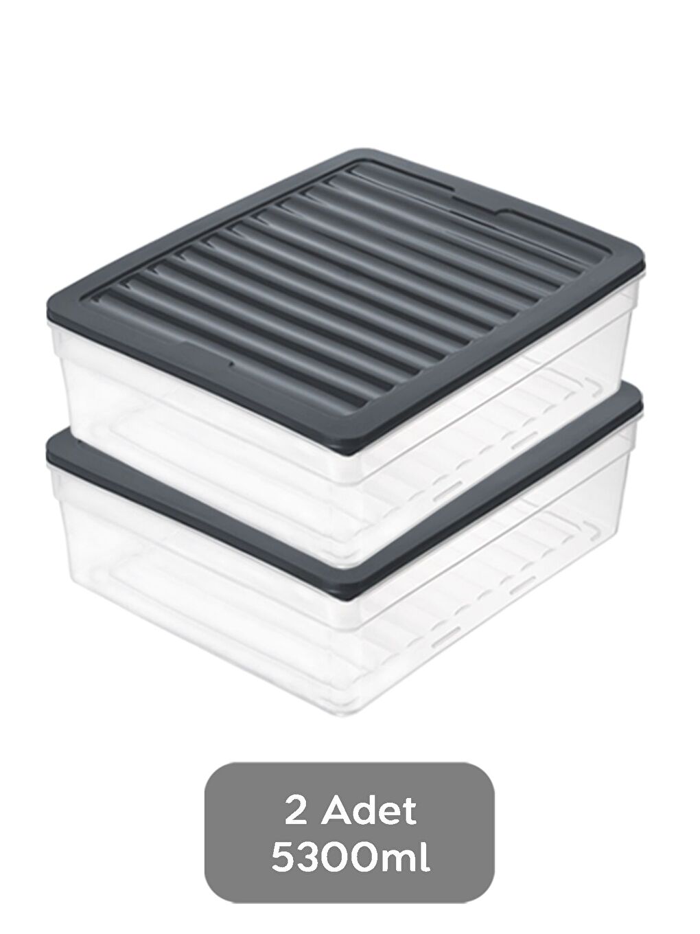 2'li Derin Buzdolabı Organizer Set 5300 ml Antrasit-1