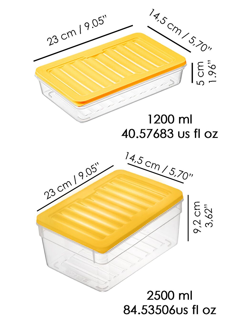 4'lü Mikrodalga Uyu mlu Organizer Set Düzenleyici Gıda Erzak Saklama Kabı Derin ve Sığ M Sarı-2