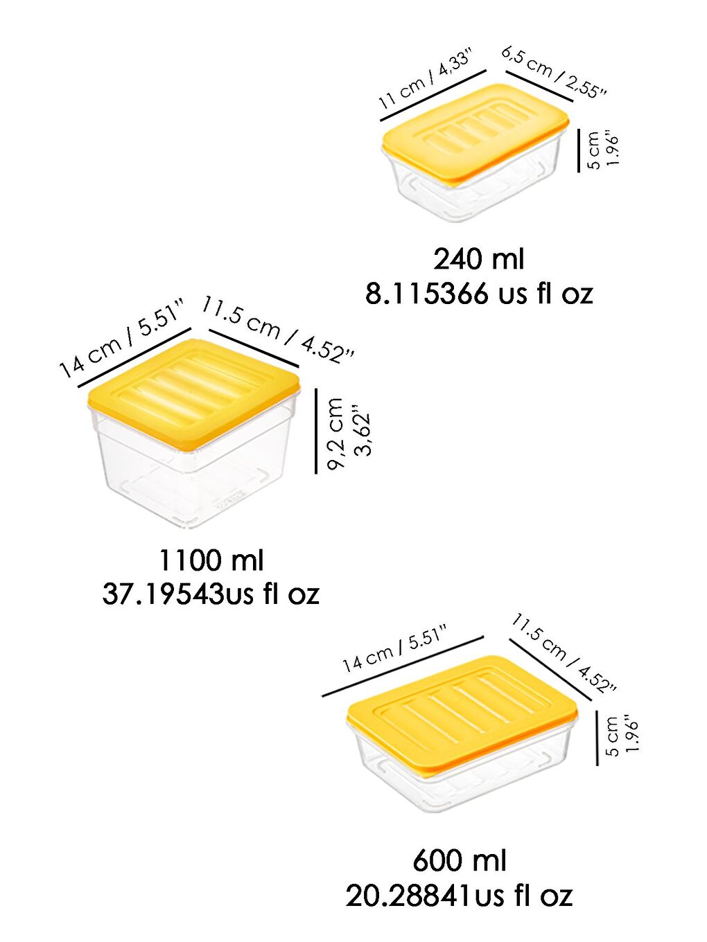 12'li Mikrodalga Uyu mlu Organizer Set Düzenleyici Gıda Erzak Saklama Kabı Derin ve Sığ Sarı-3