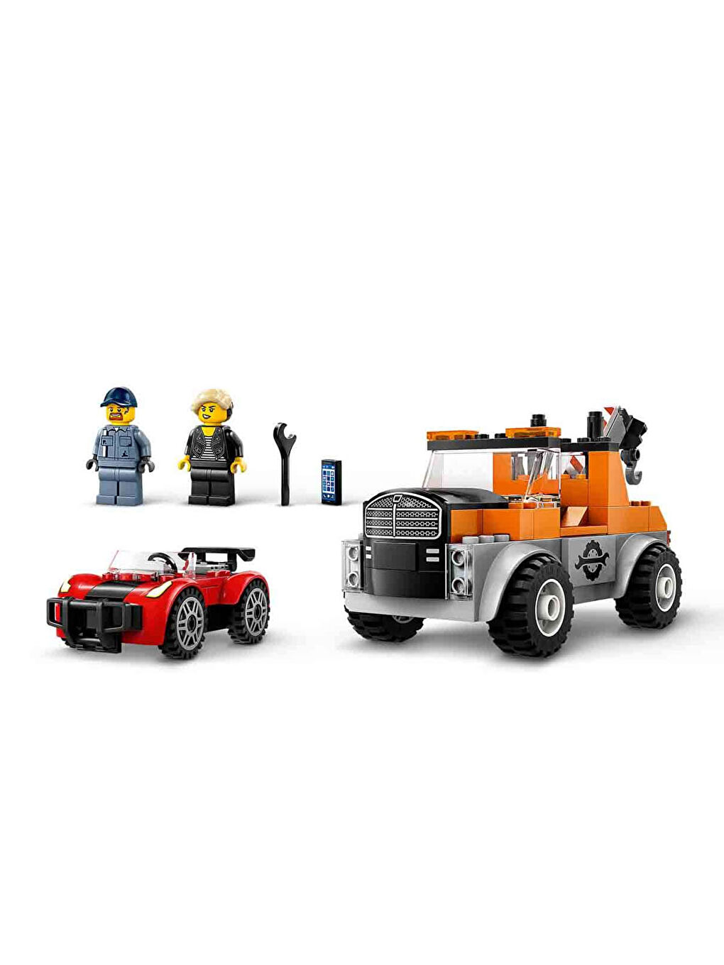 Lego Renksiz City Çekici Kamyon ve Spor Araba Tamiri Oyun Seti 60435 - 6