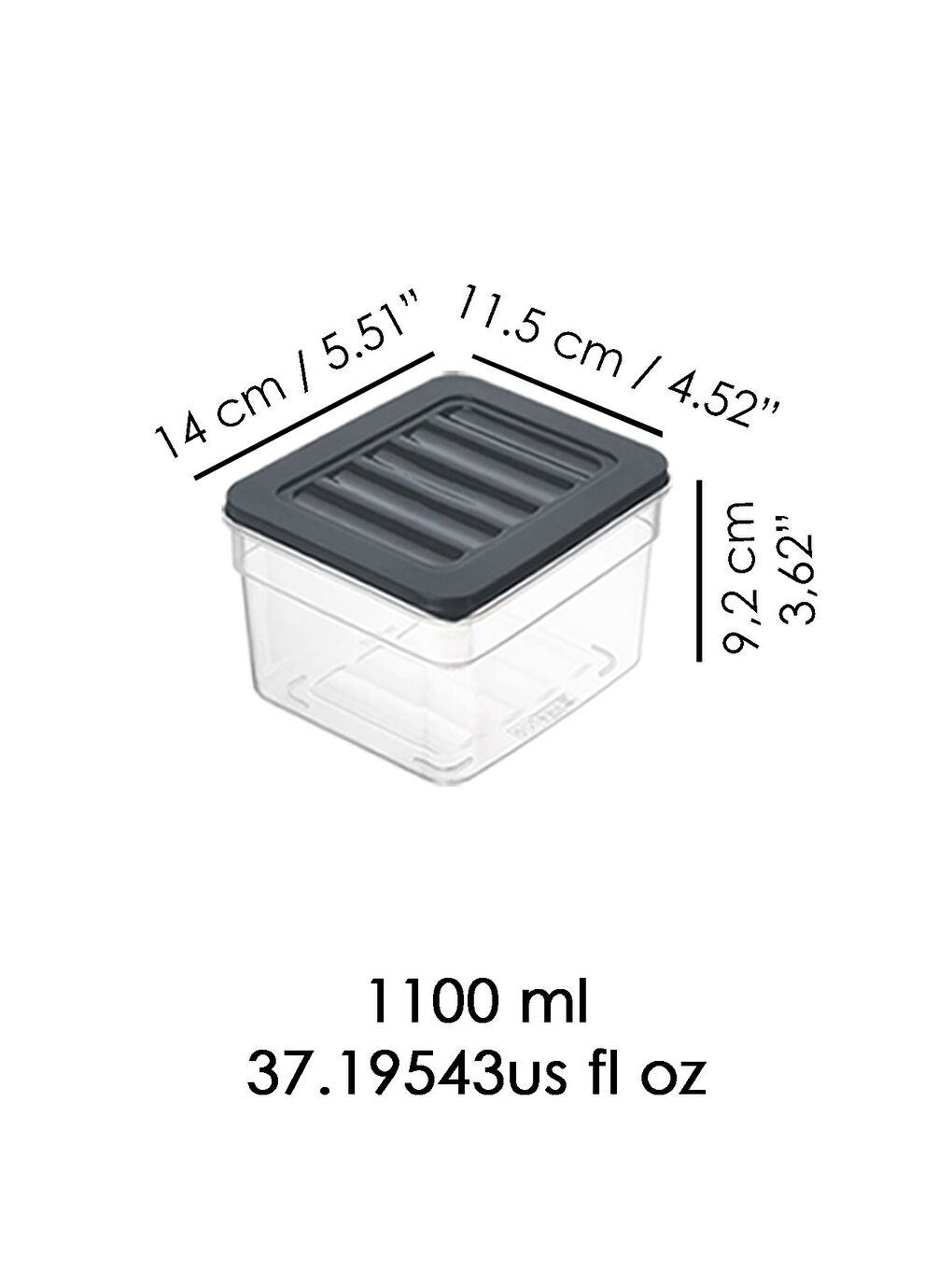 8 li Derin Mikrodalga Uyu mlu Organizer Set Düzenleyici Gıda Erzak Saklama Kabı 1100 ml Antrasit-2