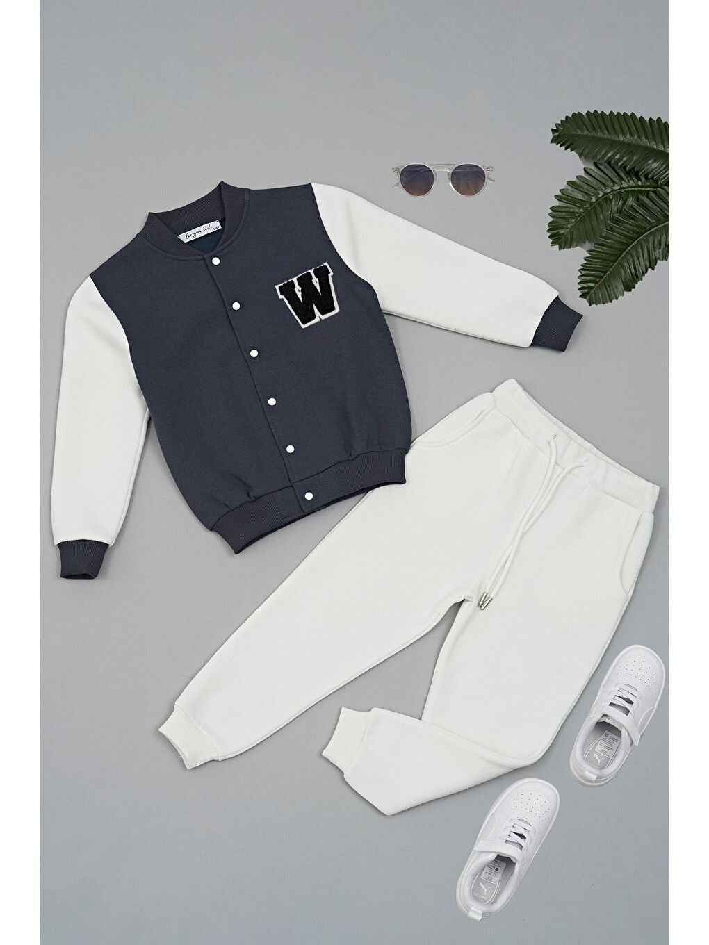 Kolej Ceket W Nakışlı Antrasit Alt Üst Takım