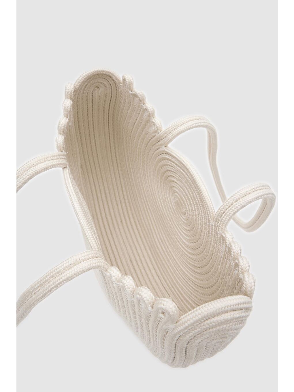 Ekru Gusta Medium Hasır Omuz Çantası Krem-4