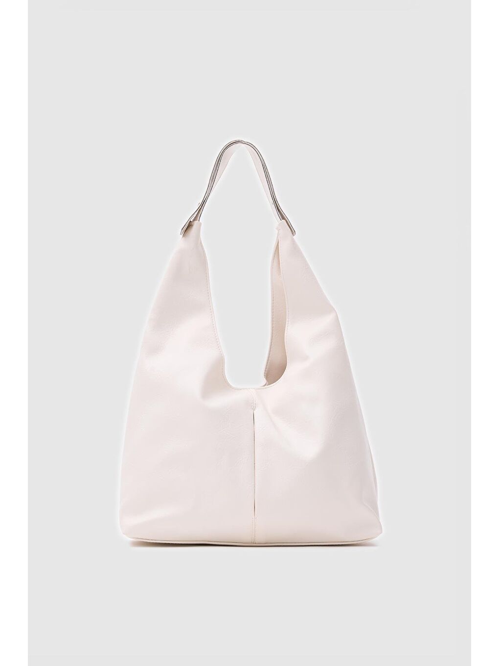 Ekru Zaura Salaş Omuz Çantası Krem