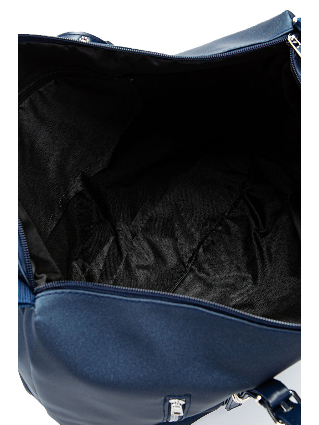 Cep Detaylı Suni Deri Kadın Kol Çanta London Lacivert-6