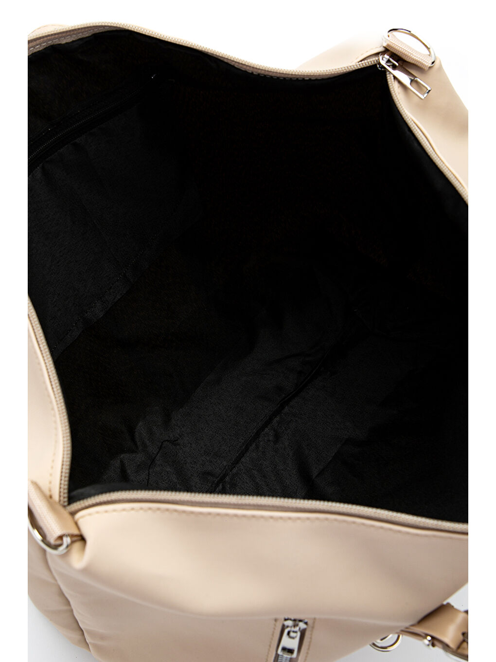 Ekru Cep Detaylı Suni Deri Kadın Kol Çanta London Krem-5