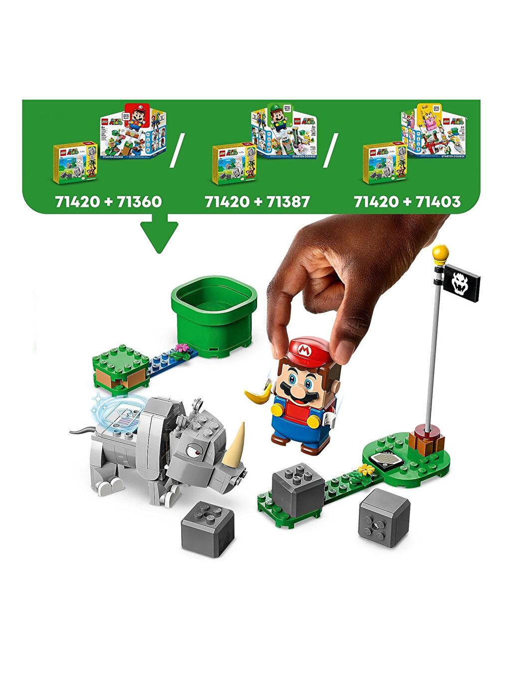 Lego Super Mario Gergedan Rambi Ek Macera Seti 71420 - 1