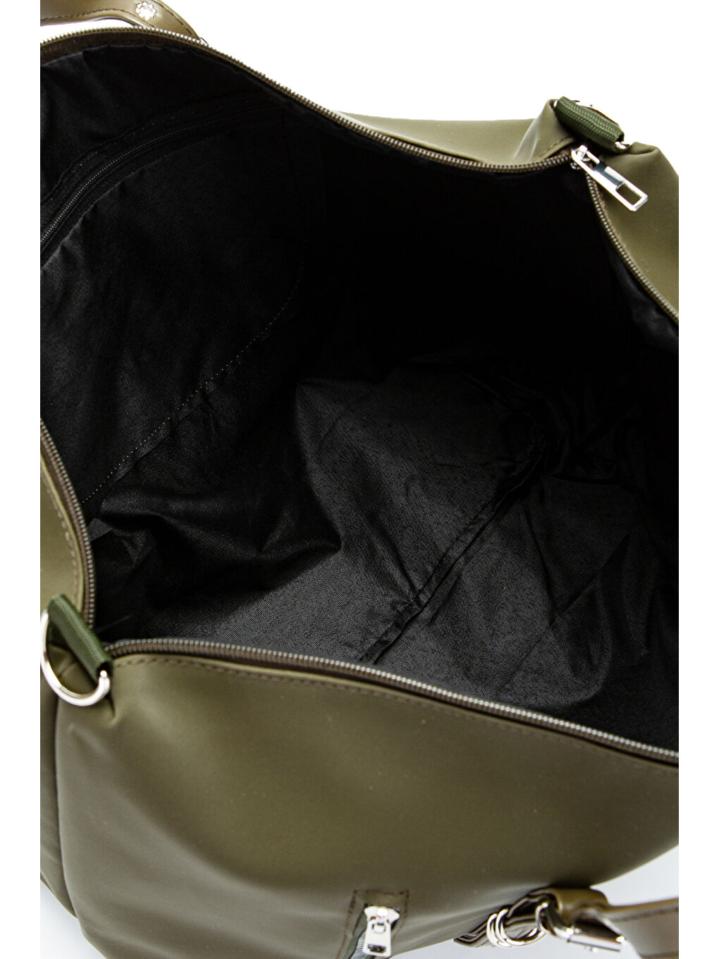 Cep Detaylı Suni Deri Kadın Kol Çanta London Haki-6