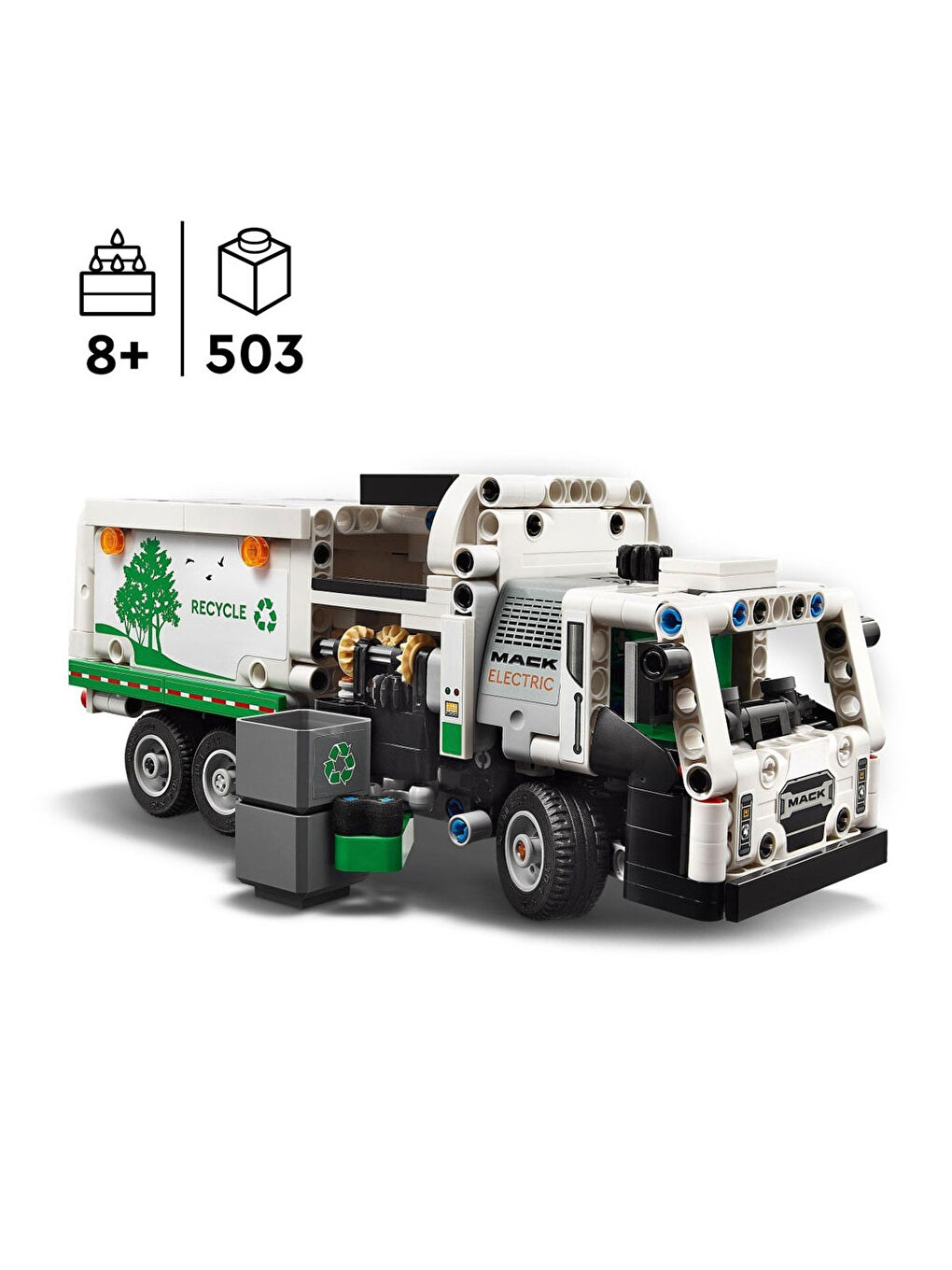 Lego Renksiz Technic Mack Lr Electric Çöp Kamyonu 42167 - 6