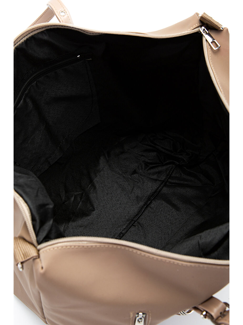 Bej Cep Detaylı Suni Deri Kadın Kol Çanta London Vizon-6