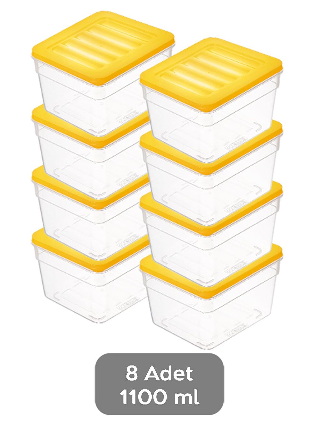 8 li Derin Buzdolabı Organizer Set 1100 ml Sarı-1