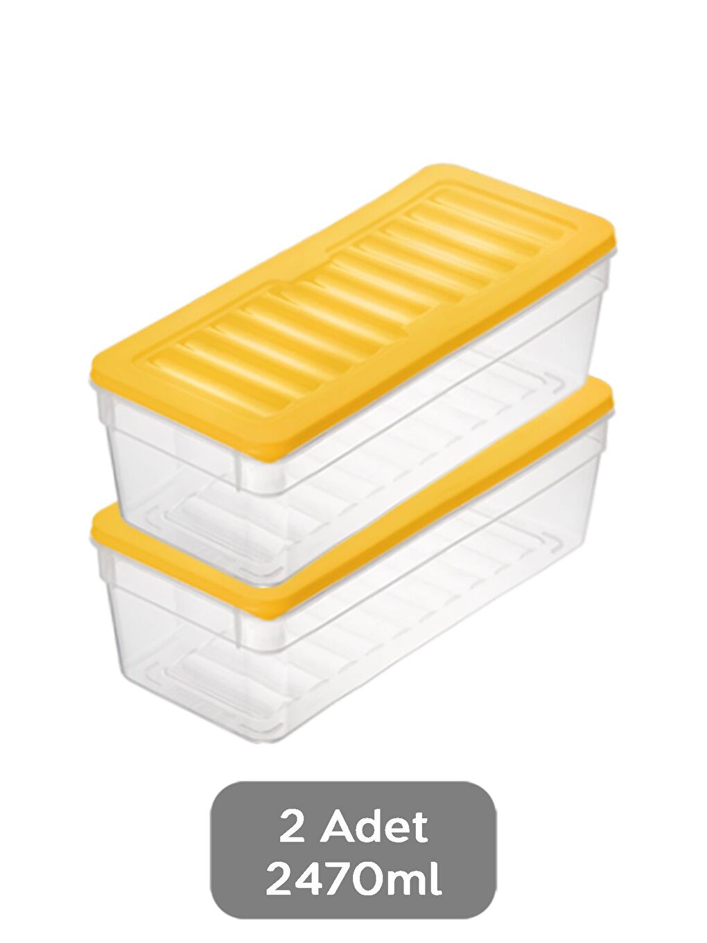 2'li Derin Buzdolabı Organizer Set 2470 ml Sarı-1