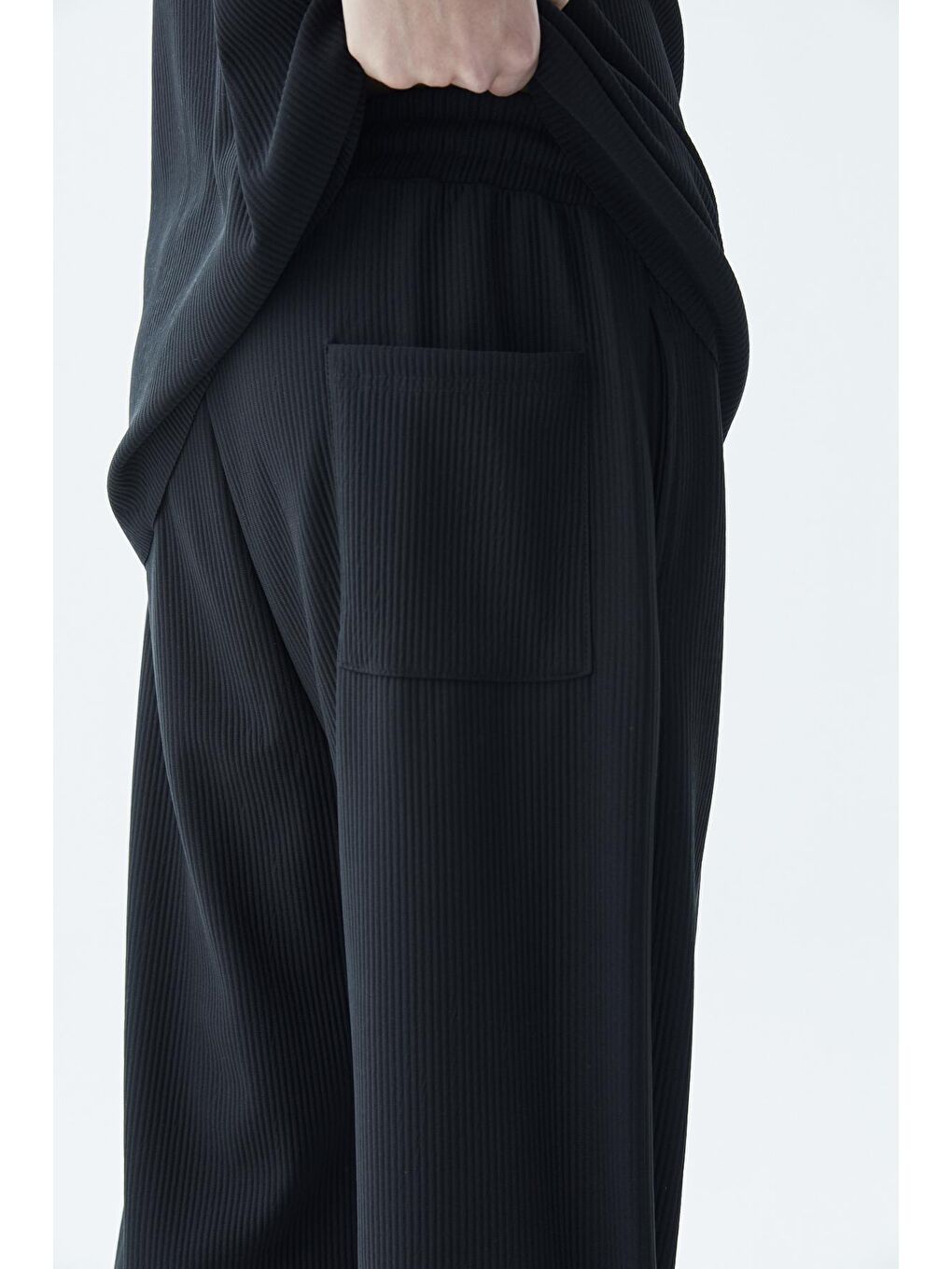 Siyah Ottoman Oversize Erkek Eşofman Takım-2