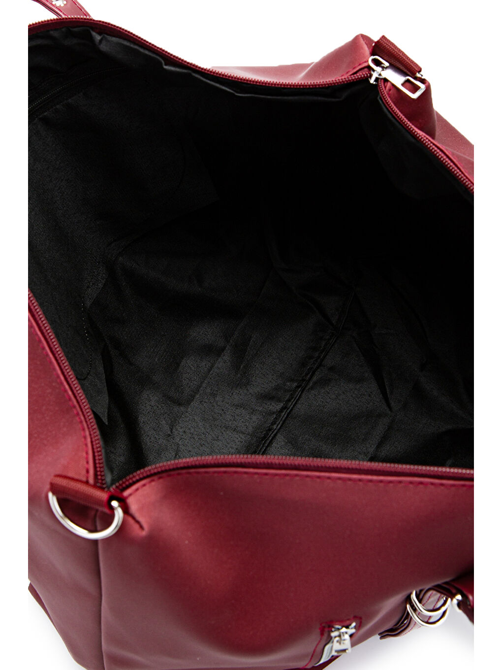 Cep Detaylı Suni Deri Kadın Kol Çanta London Bordo-6