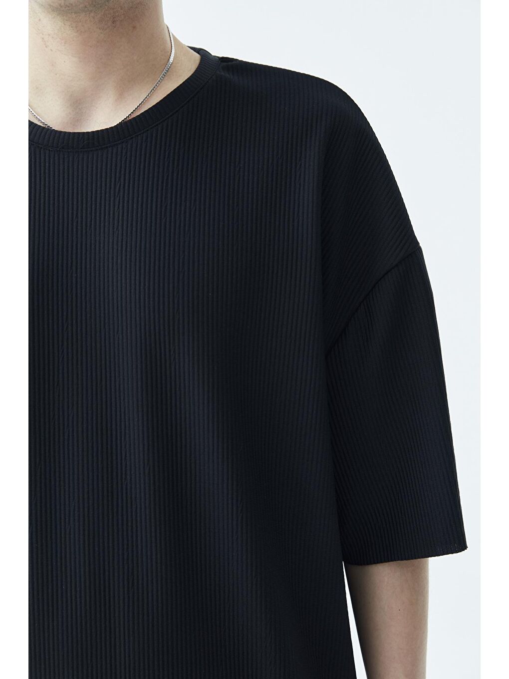 Siyah Ottoman Oversize Erkek Eşofman Takım-4