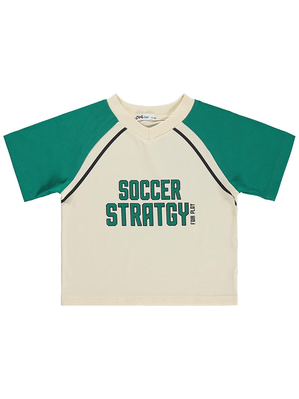 Boys Erkek Çocuk Soccer Baskılı 2-5 Yaş Tişört - Yeşil