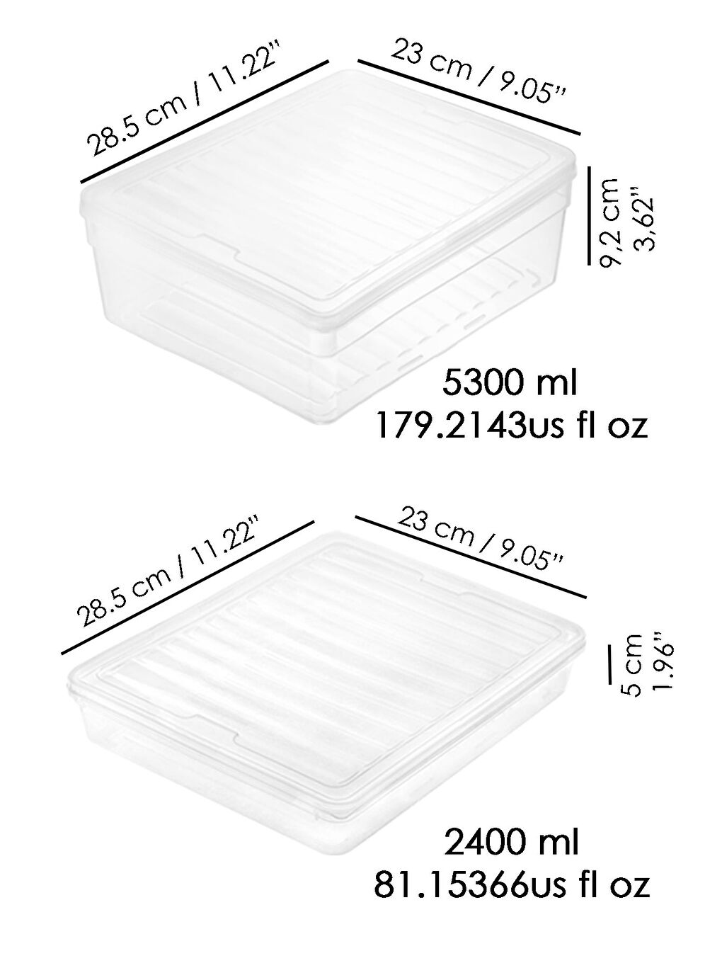 Renksiz 4'lü Derin ve Sığ Erzak Saklama Kabı Seti Şeffaf Kapak Mikrodalga Uyu mlu Düzenleyici Organizer xL-6