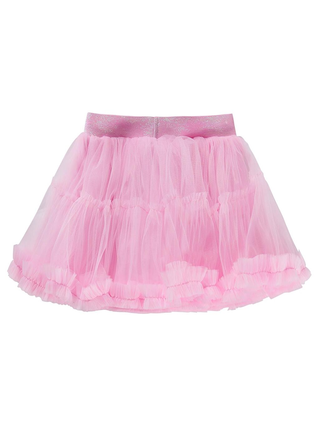 Girls Fırfırlı 4-9 Yaş Etek - Pembe-1