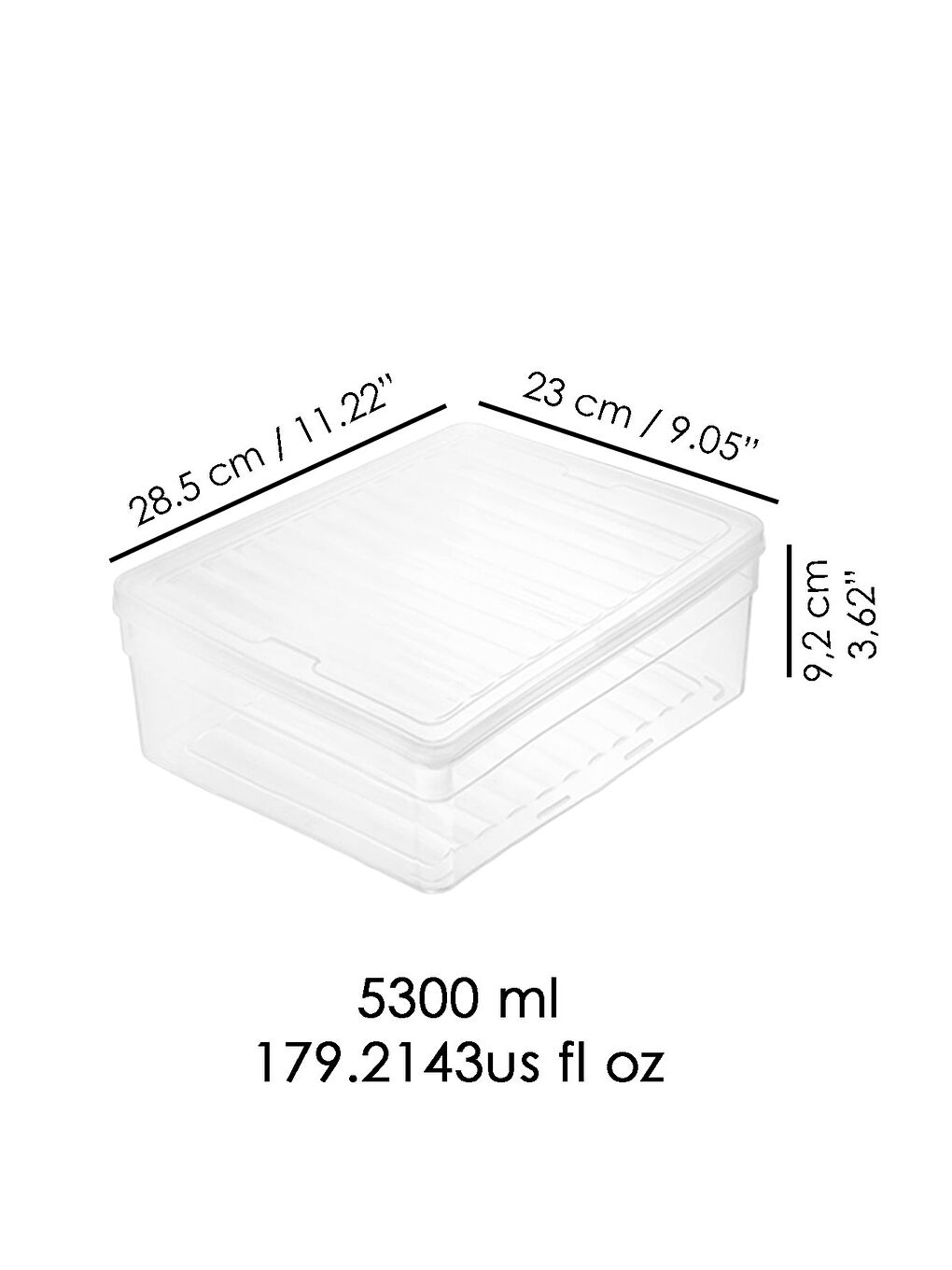 Renksiz 2'li Derin Mikrodalga Uyu mlu Erzak Gıda Saklama Kabı Şeffaf Kapak Düzenleyici Organizer Set 5300 ml-5