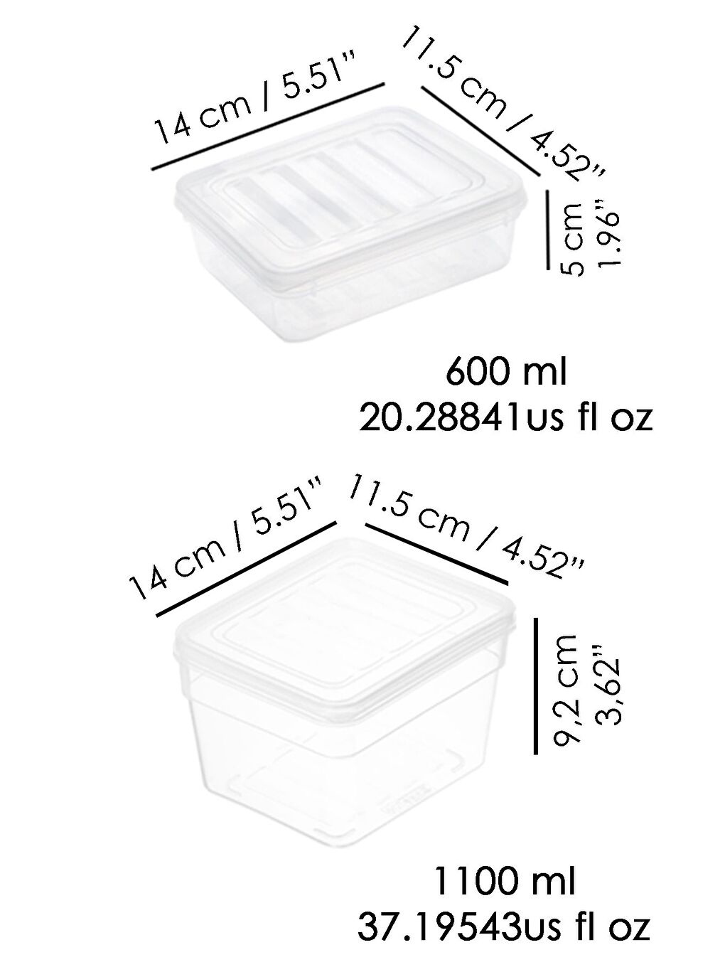 Renksiz 6'lı Derin ve Sığ Erzak Saklama Kabı Seti Şeffaf Kapaklı Mikrodalga Uyu mlu Organizer Düzenleyici S-2