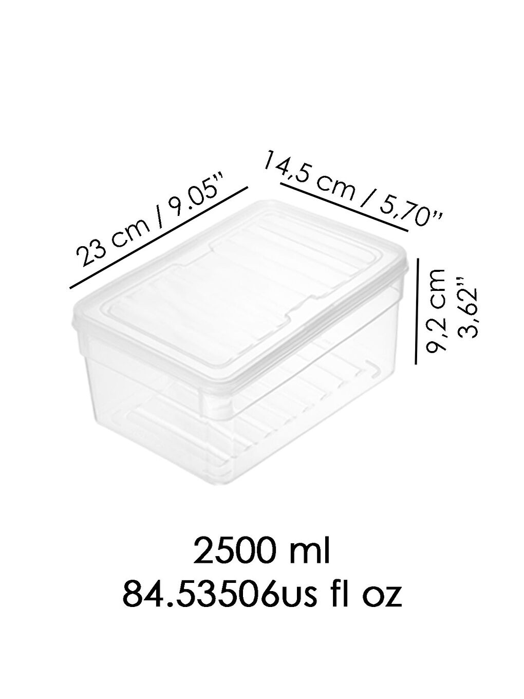 Renksiz 4'lü Derin Mikrodalga Uyu mlu Erzak Gıda Saklama Kabı Şeffaf Kapak Düzenleyici Organizer Set 2500 ml-2