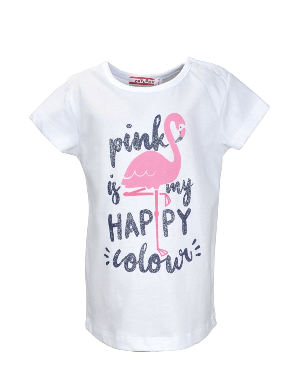 ZEYLAND Kız Bebek Beyaz Flamingo Desenli T-Shirt (9Ay-4Yaş) - 1