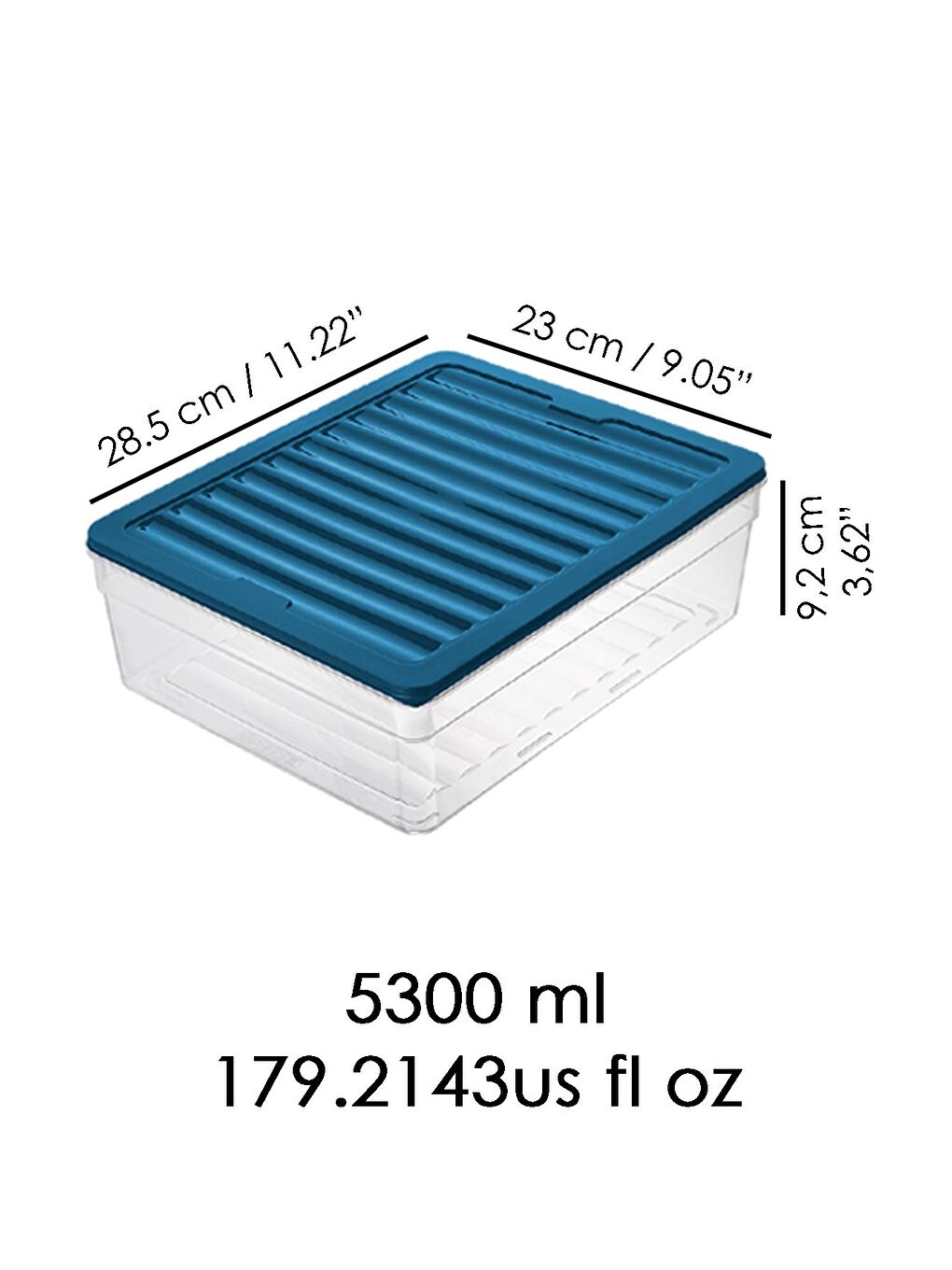 4'lü Derin Buzdolabı Organizer Set 5300 ml Mavi-2