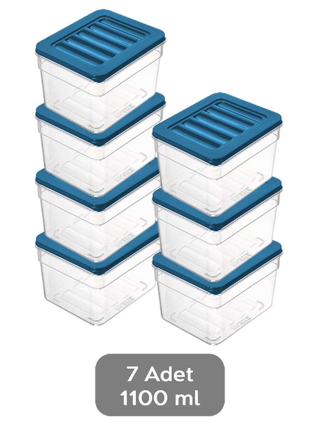 7 li Derin Buzdolabı Organizer Set 1100 ml Mavi-1