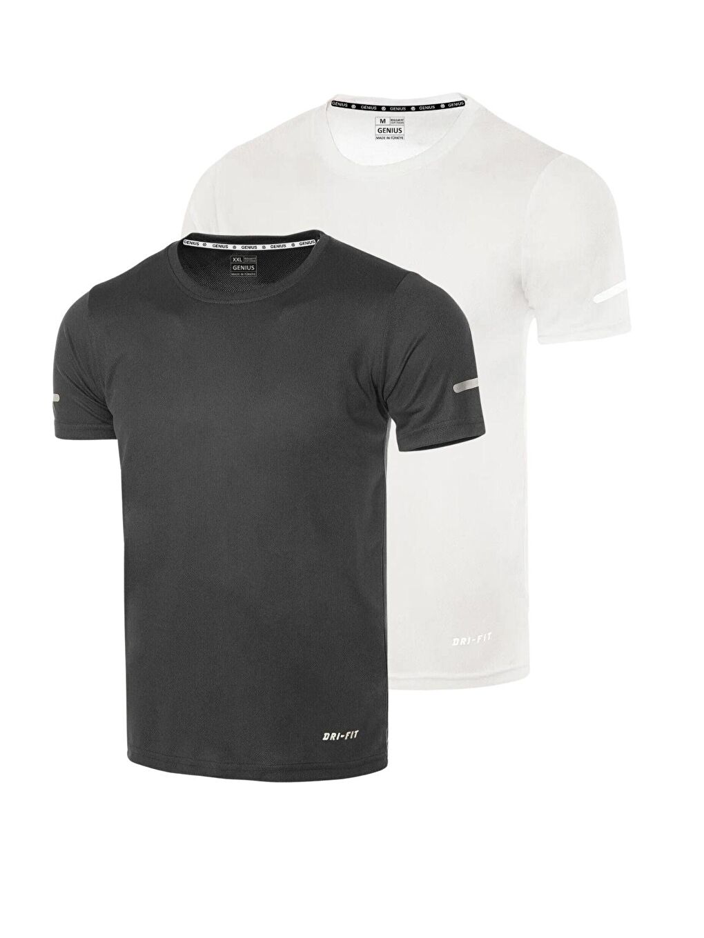 GENIUS STORE Gri Erkek Nem Emici Hızlı Kuruma Atletik Teknik Performans Spor T-shirt DRIFIT-KISAKOL2