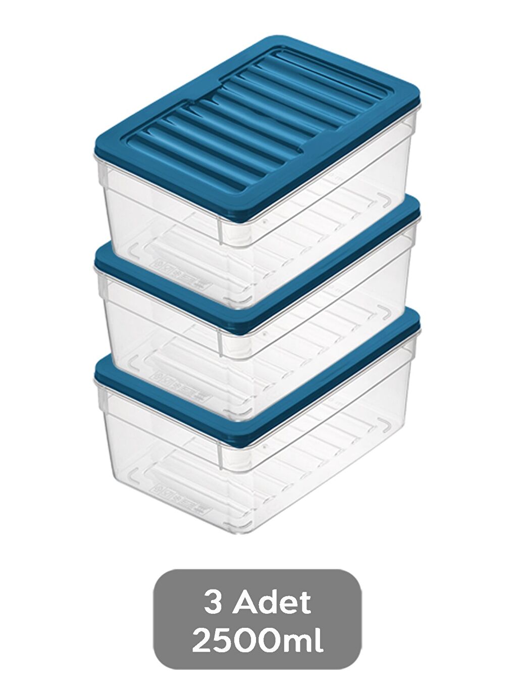 3'lü Derin Buzdolabı Organizer Set 2500 ml Mavi-1