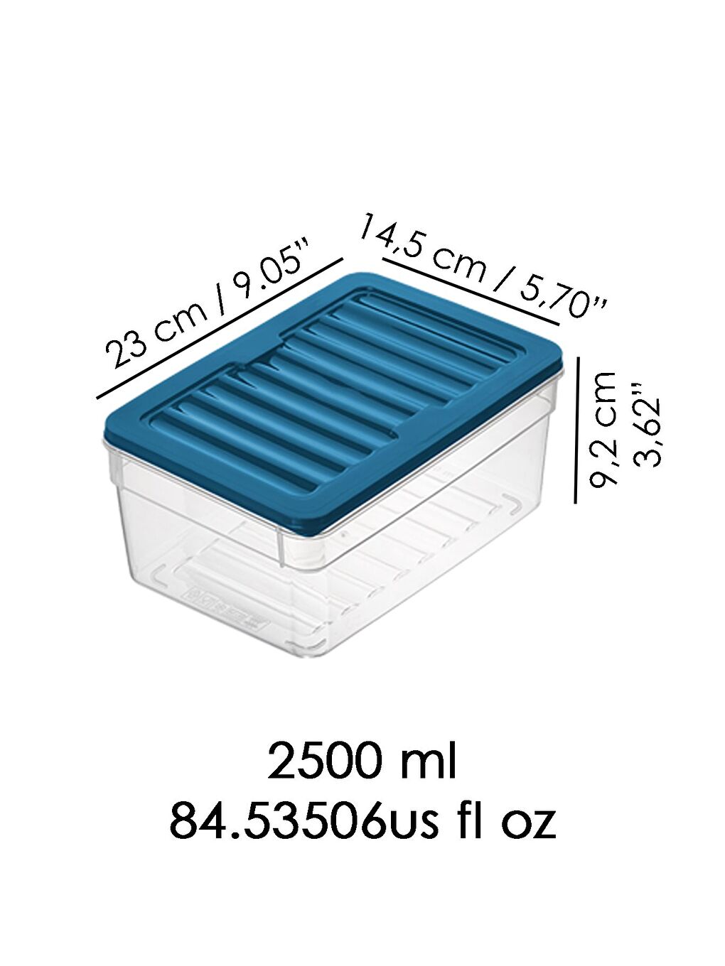 3'lü Derin Buzdolabı Organizer Set 2500 ml Mavi-2