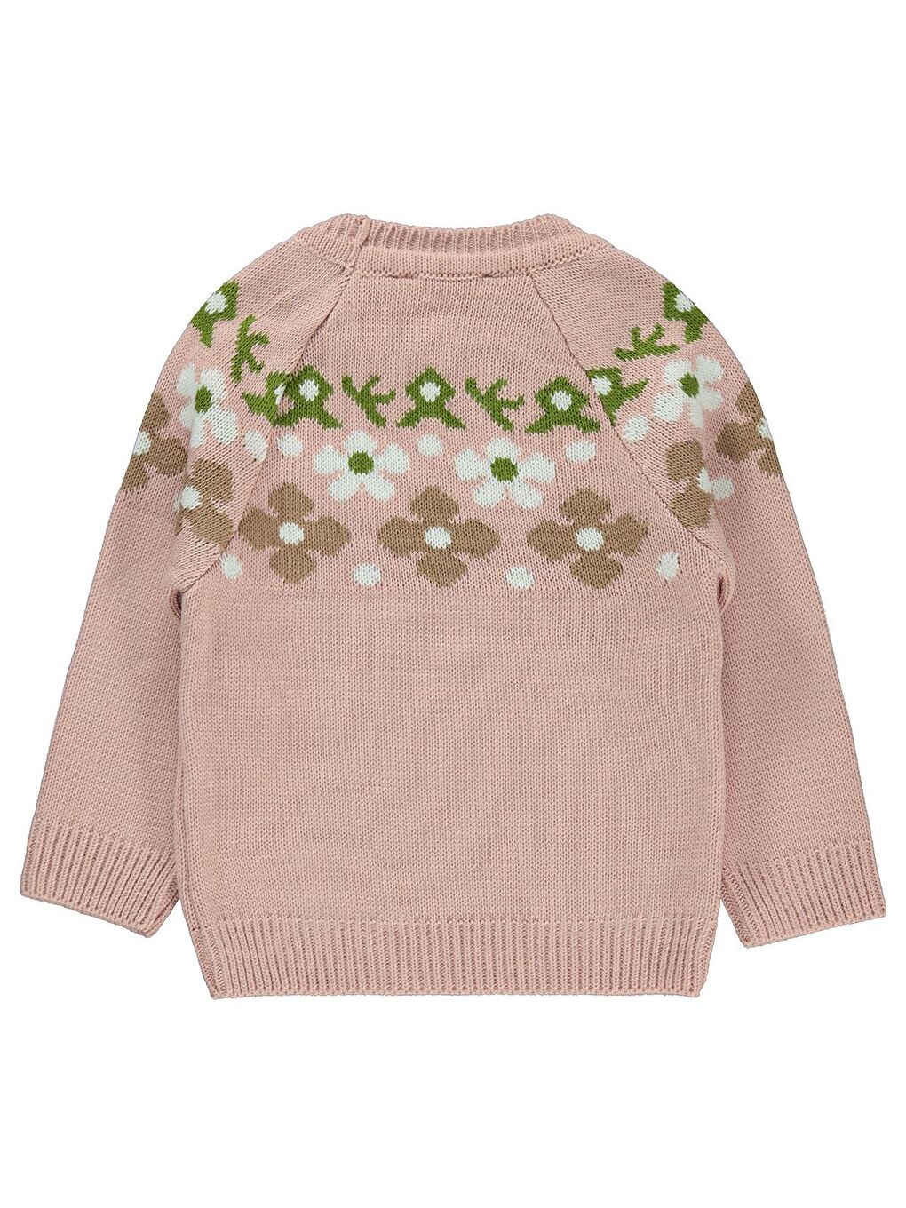 Pembe Girls Kız Çocuk Roba Papatya Desenli 2-5 Yaş Kazak - Pudra-1