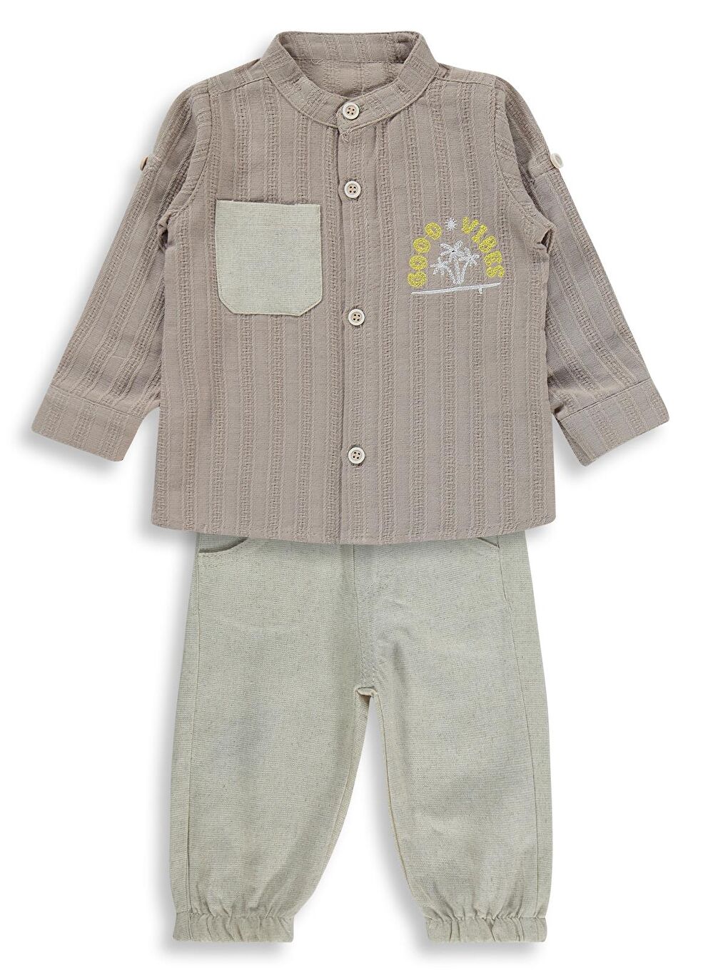 Fularlı 3 Lü 6-18 Ay Takım - Bej 12-18 Ay