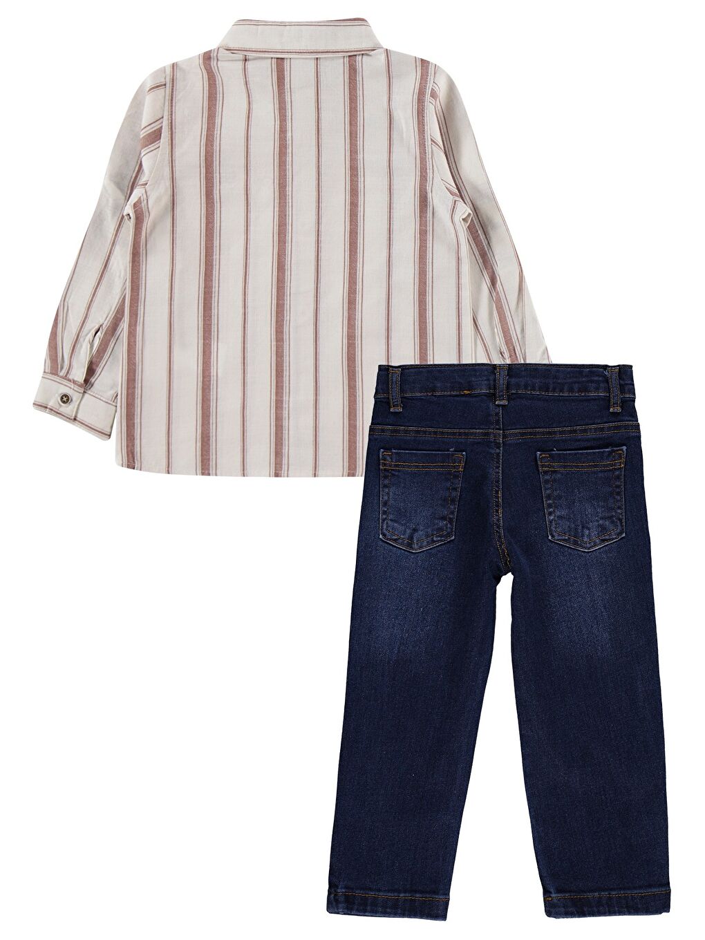 Kahverengi Boys Jean Pantolonlu 3'lü 2-5 Yaş Takım - Kahve-2