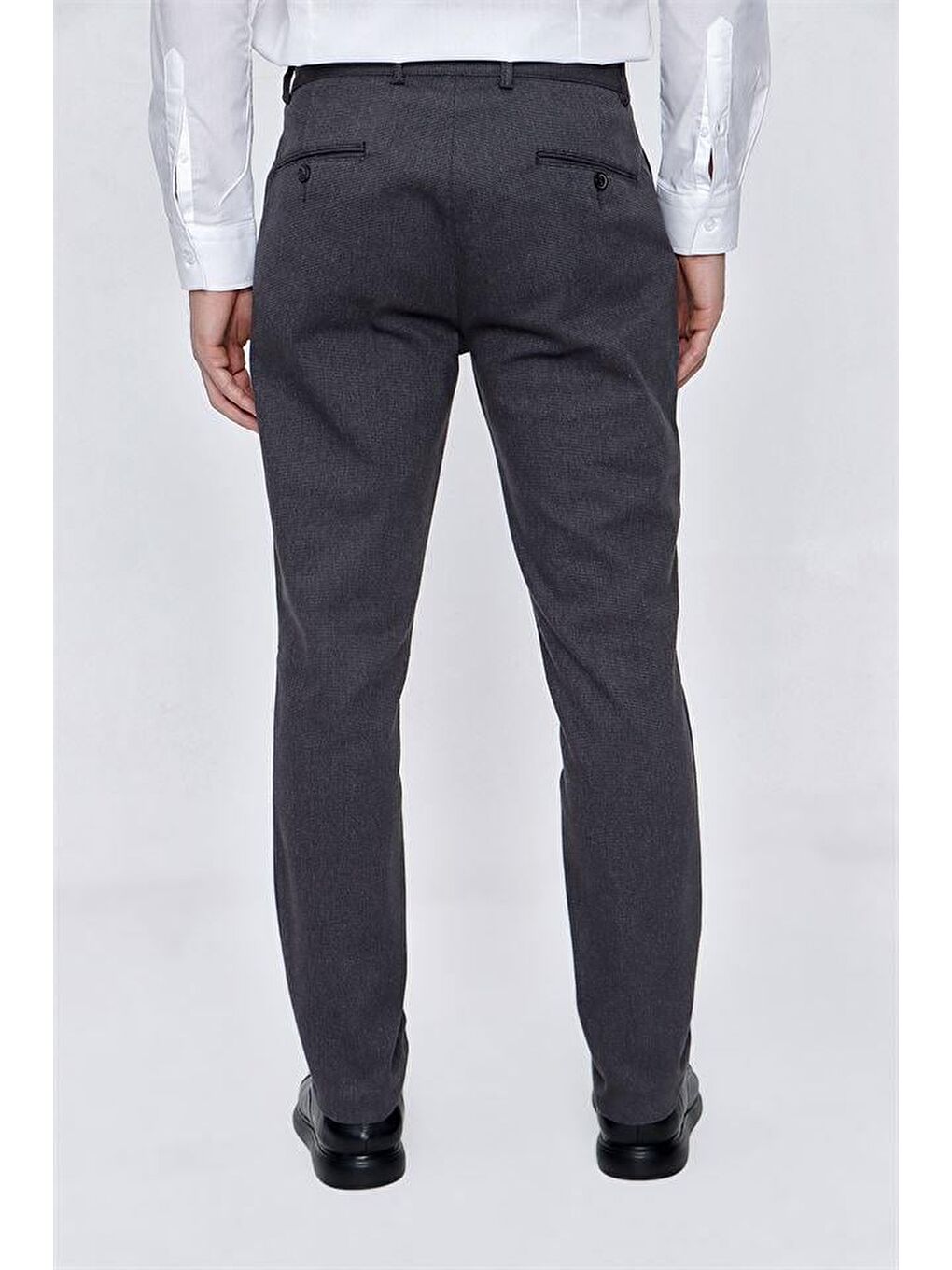 Gri Füme Pamuklu Yandan Cepli Casual Slim Fit Erkek Pantolon 1003225175-4