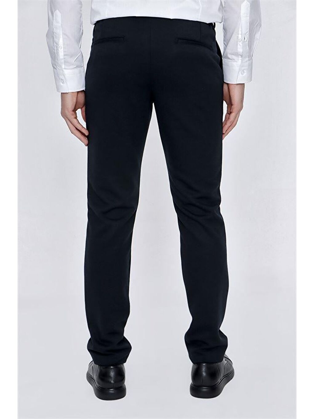 Koyu Lacivert Esnek Lastikli Yandan Cepli Casual Slim Fit Erkek Pantolon 1003225174-4