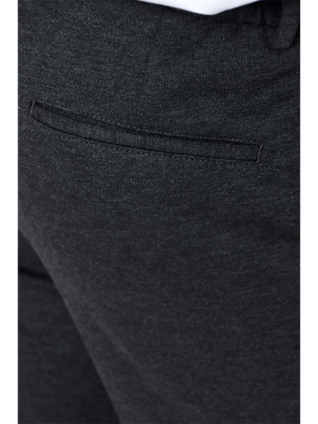Koyu Antrasit Esnek Lastikli Yandan Cepli Casual Slim Fit Erkek Pantolon 1003225174-4