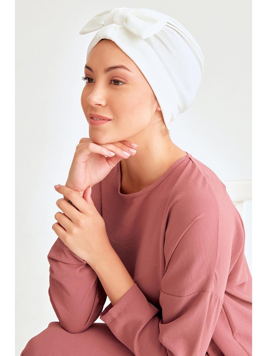 Ekru Fiyonklu Bone-3