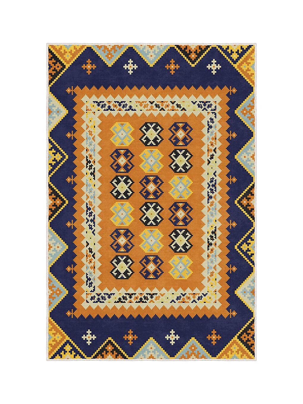 Turuncu Özel Tasarım, Kaymaz Taban, İnce, Yıkanabilir, Modern Halı WOOKECE1463 80x150-3