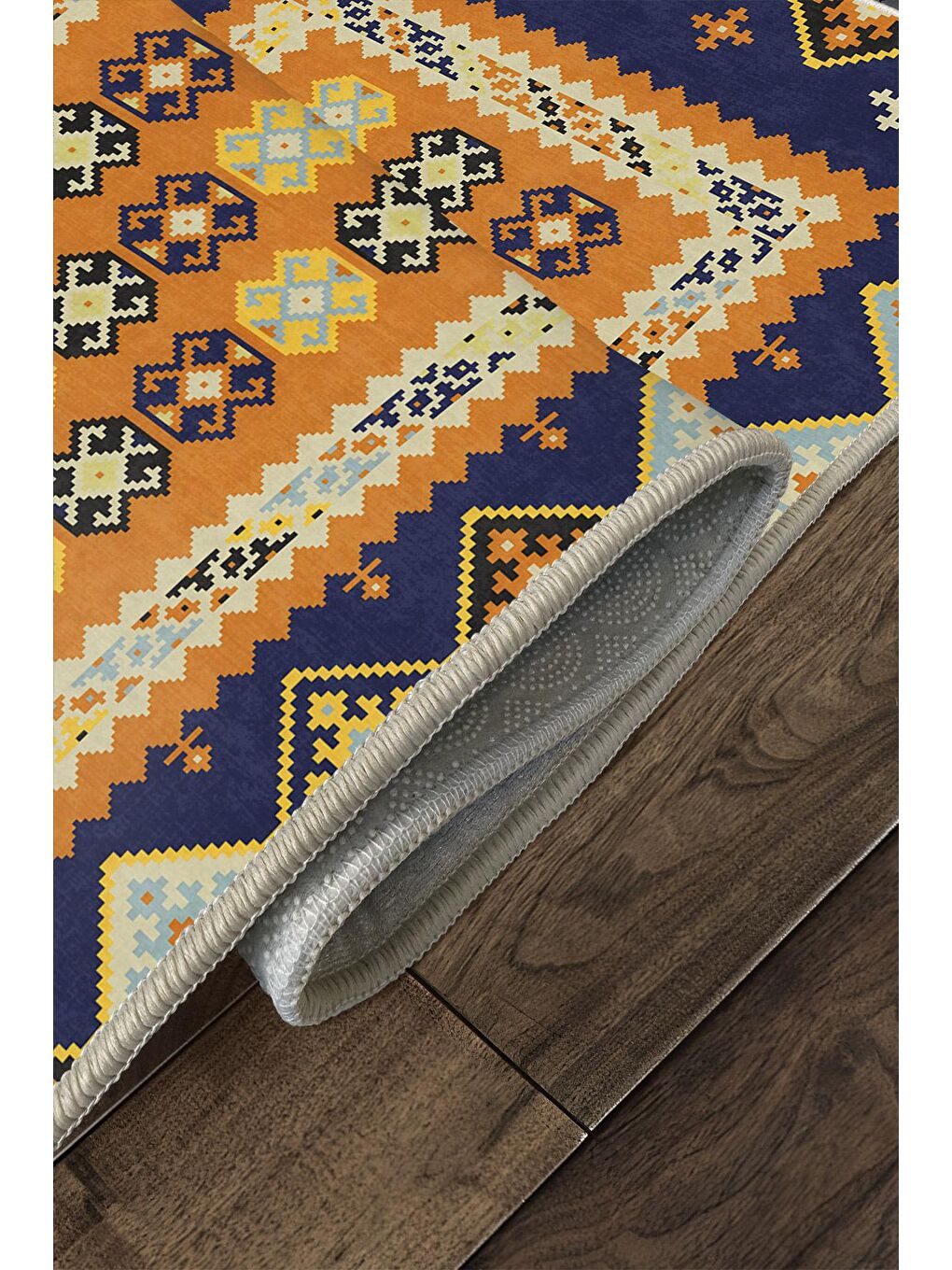 Turuncu Özel Tasarım, Kaymaz Taban, İnce, Yıkanabilir, Modern Halı WOOKECE1463 80x150-4