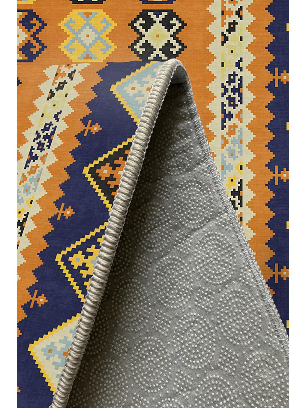 Turuncu Özel Tasarım, Kaymaz Taban, İnce, Yıkanabilir, Modern Halı WOOKECE1463 80x150-5